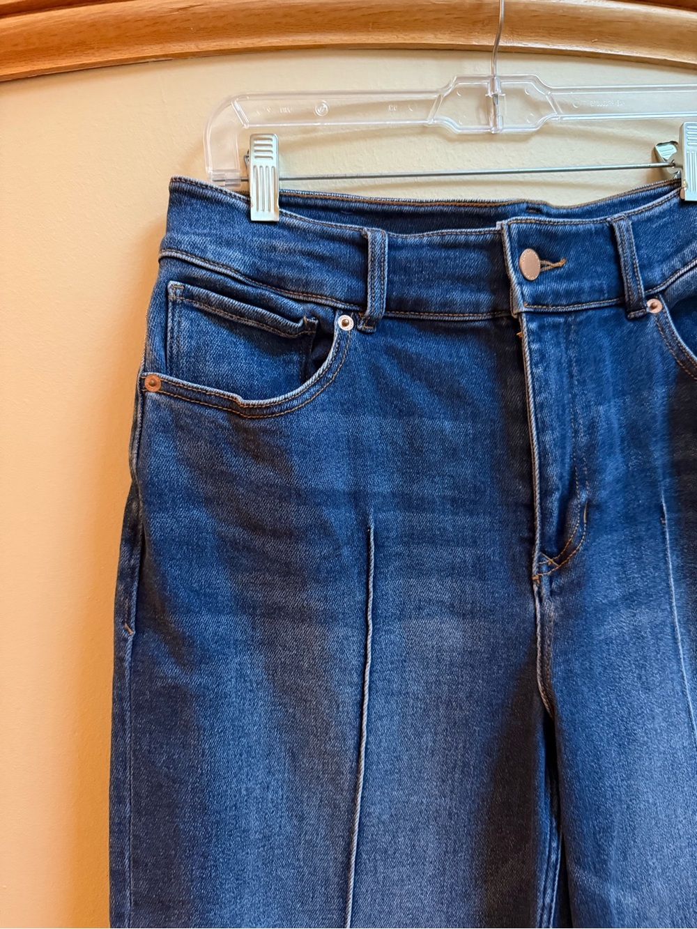 Dark Blue Women Jeans with Cuffed Bottom - Picture 3 of 8